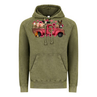 Vintage Olive valentines day leopard farm animals truck Vintage Hoodie - Jasminsmagicworld