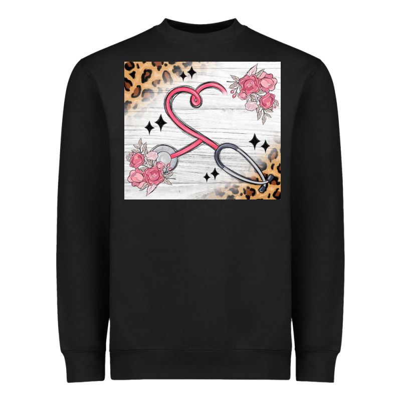 Customized Leopard Floral Nurse Heavyweight Sweatshirt by MaliasSmallBusiness | Teevron