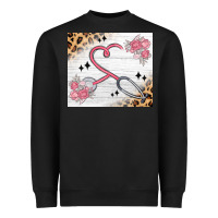 Black customized leopard floral nurse Heavyweight Sweatshirt - MaliasSmallBusiness