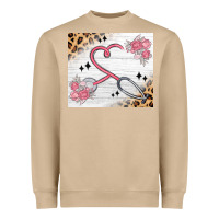 Mushroom customized leopard floral nurse Heavyweight Sweatshirt - MaliasSmallBusiness