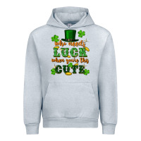 Heather Grey who needs luck when youre this cute st patricks Urban Hoodie - FaDigitalArtStudio
