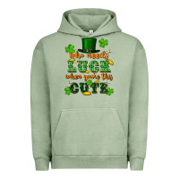 Pigment Oil Green who needs luck when youre this cute st patricks Urban Hoodie - FaDigitalArtStudio