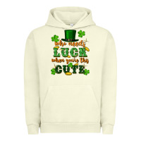 Pigment Pistachio who needs luck when youre this cute st patricks Urban Hoodie - FaDigitalArtStudio