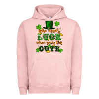 Pigment Salmon who needs luck when youre this cute st patricks Urban Hoodie - FaDigitalArtStudio