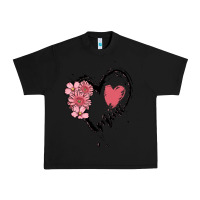 Black mimi flower heart Urban Heavy Tee - MaliasSmallBusiness