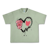 Oil Green mimi flower heart Urban Heavy Tee - MaliasSmallBusiness
