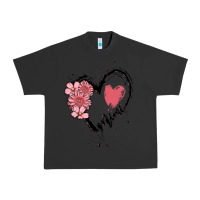Pigment Black mimi flower heart Urban Heavy Tee - MaliasSmallBusiness