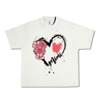 Pistachio mimi flower heart Urban Heavy Tee - MaliasSmallBusiness