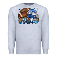 Heather Grey Touchdown season American Football blue team color Premium Sweatshirt - HowdyJamesFarm
