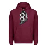 Burgundy Lightning bolt Soccer Premium Hoodie - HowdyJamesFarm