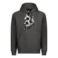 Charcoal Heather Lightning bolt Soccer Premium Hoodie - HowdyJamesFarm