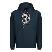 Navy Lightning bolt Soccer Premium Hoodie - HowdyJamesFarm