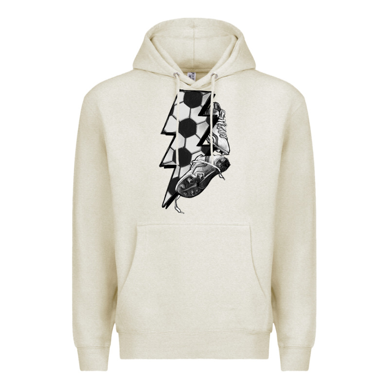 Lightning Bolt Soccer Premium Hoodie by HowdyJamesFarm | Teevron