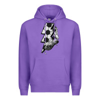 Purple Lightning bolt Soccer Premium Hoodie - HowdyJamesFarm