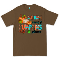 Cacao autumn leaves pumpkin please Premium Tee - AdoDesignShop