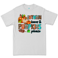 Dove Grey autumn leaves pumpkin please Premium Tee - AdoDesignShop