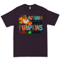 Plum autumn leaves pumpkin please Premium Tee - AdoDesignShop