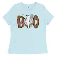 Baby Blue boo ghost Ladies Tee - RacoonDesign