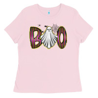 Bubblegum Pink boo ghost Ladies Tee - RacoonDesign