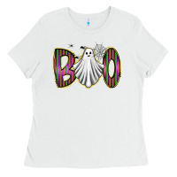 White boo ghost Ladies Tee - RacoonDesign