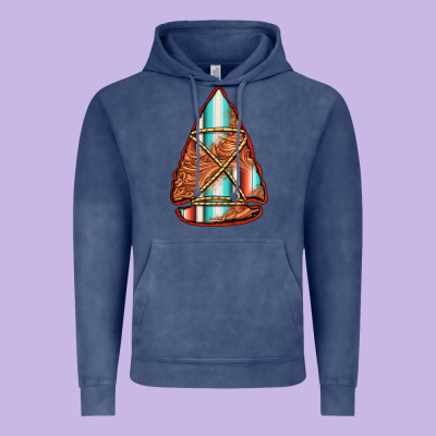 Turquoise Serape Tooled Leather Arrowhead Vintage Hoodie Designed By Jasminsmagicworld