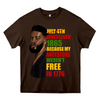 Chocolate Brown juneteenth 1885 because my ancestors weren't free in 1776 black man Heavy Core Tee - HRA Design Shop