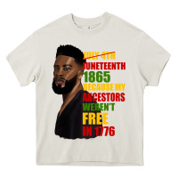 Cream juneteenth 1885 because my ancestors weren't free in 1776 black man Heavy Core Tee - HRA Design Shop