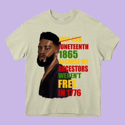 Juneteenth 1885 Because My Ancestors Weren't Free In 1776 Black Man Heavy Core Tee Designed By Hra Design Shop