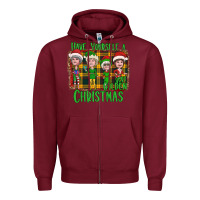 Burgundy Have Yourself a Very Golden Christmas Zipper Hoodie - Bettercallsaul