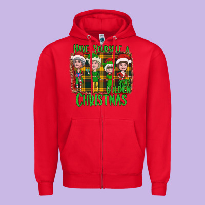 Have Yourself A Very Golden Christmas Zipper Hoodie Designed By Bettercallsaul