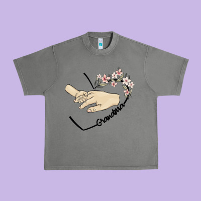 Personalized Grandma Urban Heavy Tee Designed By Maliassmallbusiness