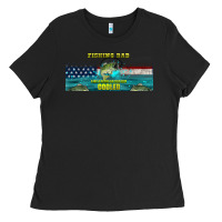 Black fishing dad  libbey glass Ladies Tee - HRA Design Shop