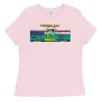 Bubblegum Pink fishing dad  libbey glass Ladies Tee - HRA Design Shop