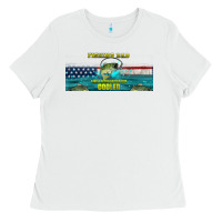 White fishing dad  libbey glass Ladies Tee - HRA Design Shop