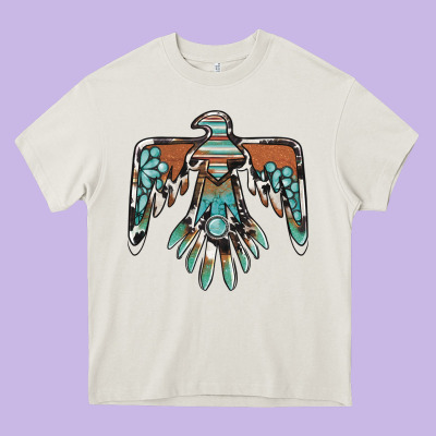 Thunderbird With Gemstone Heavy Core Tee Designed By Barkaloodesign