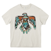 Cream thunderbird with gemstone Heavy Core Tee - BarkalooDesign