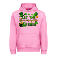 Fuchsia Pink Let the shenanigans begin St. Patricks Day Urban Hoodie - FaDigitalArtStudio