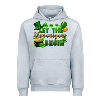 Heather Grey Let the shenanigans begin St. Patricks Day Urban Hoodie - FaDigitalArtStudio