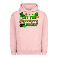 Pigment Salmon Let the shenanigans begin St. Patricks Day Urban Hoodie - FaDigitalArtStudio