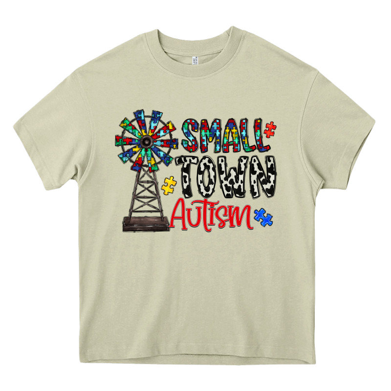 Small Town Autism Heavy Core Tee by CowhideDigitalArt | Teevron