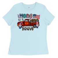 Baby Blue home of the brave Ladies Tee - CowhideDigitalArt