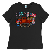 Black home of the brave Ladies Tee - CowhideDigitalArt