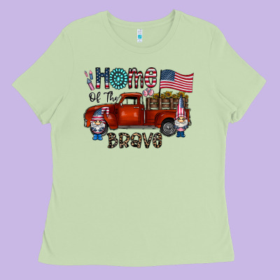 Home Of The Brave Ladies Tee Designed By Cowhidedigitalart