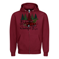 Burgundy It s The Most Wonderful Time Of The Year Zipper Hoodie - Bettercallsaul