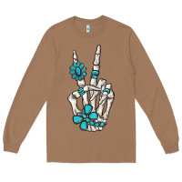 Toasted Coconut turquoise gemstone skeleton hand Long Sleeve Tee - MaliasSmallBusiness