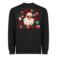 Black rockin around the classroom Heavyweight Sweatshirt - MaliasSmallBusiness