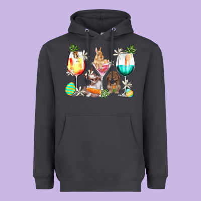 Easter Wine Glasses Easter Day Heavyweight Hoodie Designed By Howdyjamesfarm