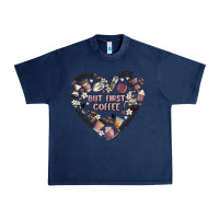 Navy but first coffee Urban Heavy Tee - MaliasSmallBusiness