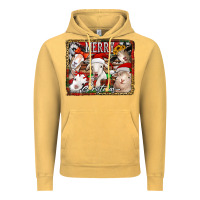 Vintage Mustard merry christmas goats Vintage Hoodie - Jasminsmagicworld