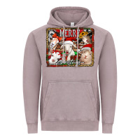 Vintage Zinc merry christmas goats Vintage Hoodie - Jasminsmagicworld